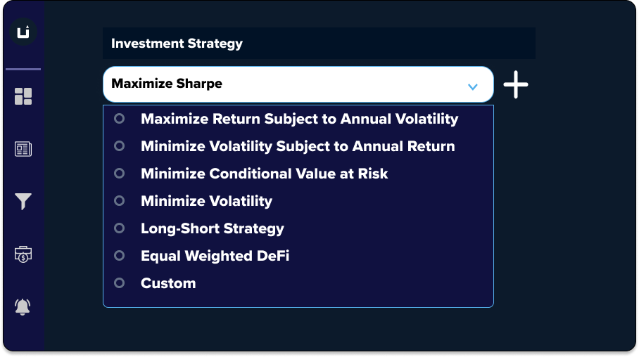 2. Select Optimization Method or Custom Investment Strategy